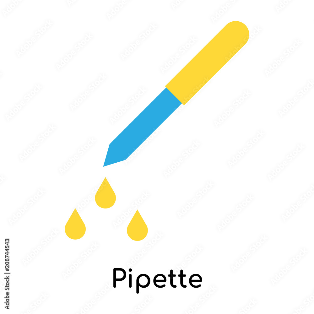 Poster Pipette icon vector sign and symbol isolated on white background, Pipette logo concept