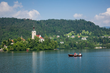 Church on the island on Lake Bled, Slovenia