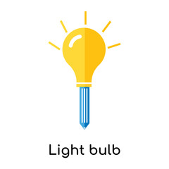 Light bulb icon vector sign and symbol isolated on white background, Light bulb logo concept