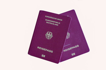 German passports on a white background