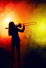 Fototapeta premium Jazz band performs at the club