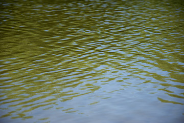Small waves on the water of the river. Texture and background.
