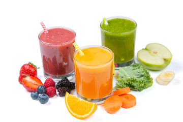 Creative layout of fresh smoothies