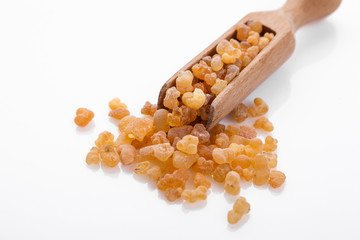 fragrant frankincense on a white acrylic background
