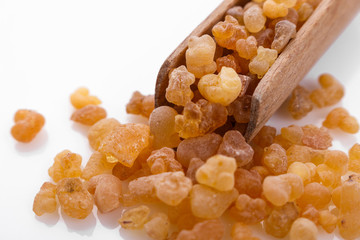 fragrant frankincense on a white acrylic background