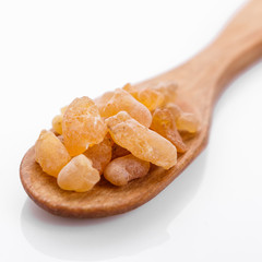 fragrant frankincense on a white acrylic background