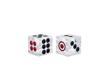 Dice isolated on white background.
