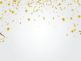 Gold confetti celebration. - obrazy, fototapety, plakaty