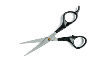 Hair scissors isolated on white background.
