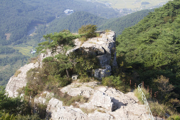 Rocks rising on the mountain