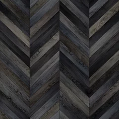 Foto op Plexiglas Hout textuur muur Naadloze hout parketstructuur chevron donker