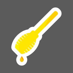 Vector icon  colored sticker honey dipper. Layers grouped for easy editing illustration.  For your design.