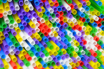Colorful drinking straws