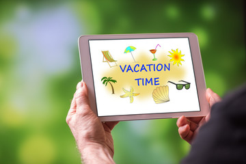 Vacation time concept on a tablet