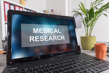 Medical research concept on a laptop