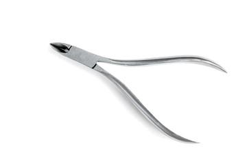 Manicure tongs isolated on white background