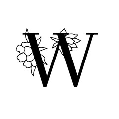 Obraz premium Vector floral letter