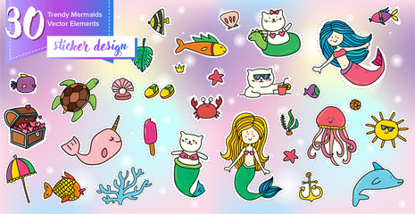 magic mermaid sticker set