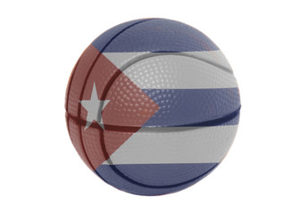 Flag of Cuba on basketball ball