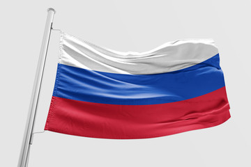 Isolated Russia Flag waving 3d Realistic fabric