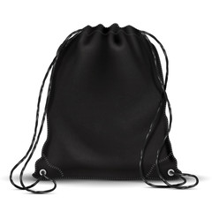 Fototapeta Sport backpack, backpacker bag with drawstrings. 3d black schoolbag. Isolated vector illustration obraz