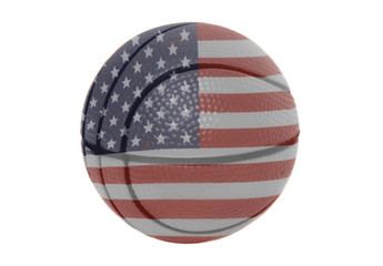 USA flag on basketball ball