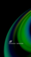 Fluid rainbow colors on black background, vector wave lines and swirls
