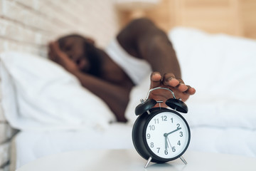 African American man does not want to wake up