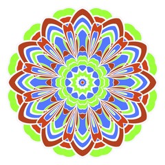 Mandala symbol isolated on white background. Indian ornament. Vector illustration.