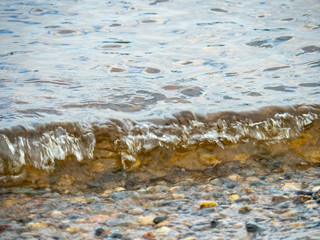 wave covering the beach