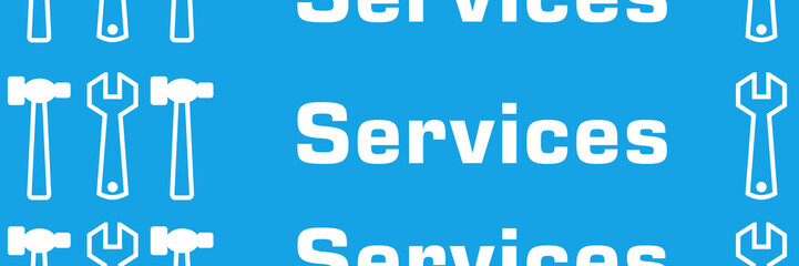 Services Blue Repeated Text Symbol 