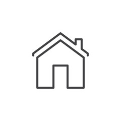 House with chimney outline icon. linear style sign for mobile concept and web design. Home simple line vector icon. Home page symbol, logo illustration. Pixel perfect vector graphics