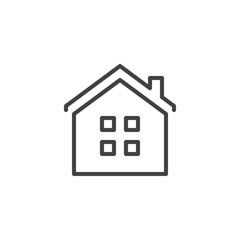 House with windows outline icon. linear style sign for mobile concept and web design. Home simple line vector icon. Real estate symbol, logo illustration. Pixel perfect vector graphics