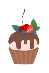 Isolated sweet cupcake.