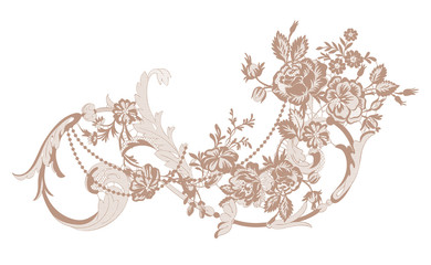 lace flowers decoration element