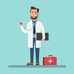 doctor hand holding stethoscope. Medical concept.