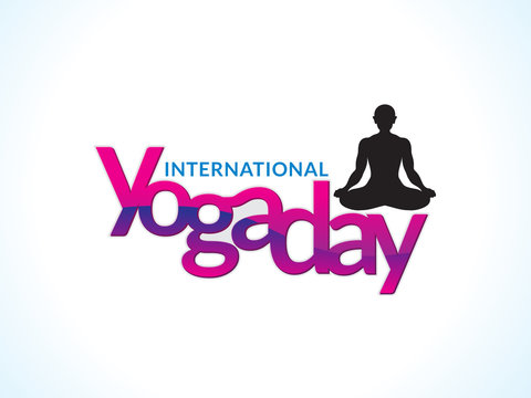 abstract creative yoga day text