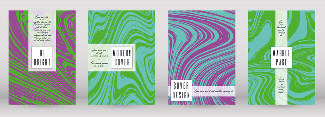 Obraz premium Modern Marble Cover Design for your Business with Abstract Lines. Futuristic Poster, Flyer, Layout with Liquid Pattern for Branding, Identity, Annual Report. Vector minimalistic brochure. Luxury.