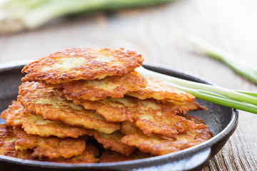 Potato pancakes, Ukrainian dish deruny