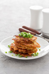 Potato pancakes, Ukrainian dish deruny