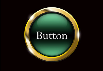 Green shiny button with metallic elements