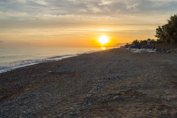 Fototapeta na wymiar Sunrise on the beach of Campofelice