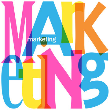 MARKETING colorful letters collage