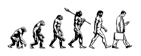 Theory of evolution of man - obrazy, fototapety, plakaty