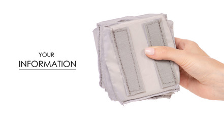 Partitions inserts backpack in hand pattern on white background isolation