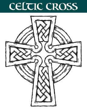 Celtic cross. Vector image of an ornate Celtic cross for use in tattoos or designs.
