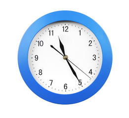 Modern clock on white background. Time management concept