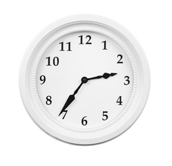 Modern clock on white background. Time management concept