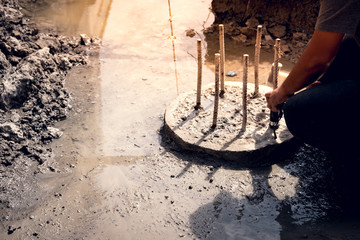 Seismic test on concrete pile © godshutter