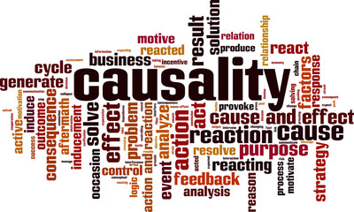 Causality word cloud
